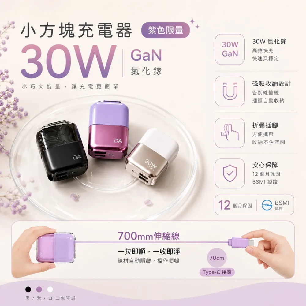 E.n💕小方塊充電器｜30W 氮化鎵快充