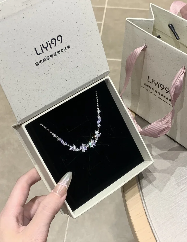mio💕SWAROVSKI 施華洛世奇水晶｜紫藤花四葉草蝴蝶手鍊