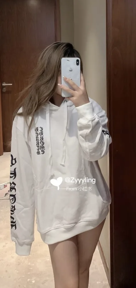 joy💕克羅心白色Hoodi帽T 尺寸L現貨在台